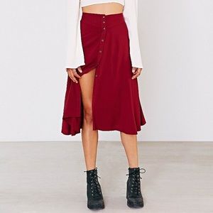 Ecote Button-down Midi Skirt